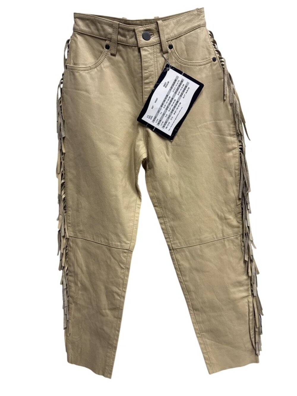 Harley-Davidson Kids Tan Leather Fringe Pants Size XL With Tags